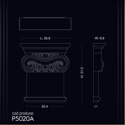 Coloane din tencuială poliuretanică de 20 cm Capetele din ipsos ion doric și corintic cu modele de stâlpi canelați și panouri Interpretarea modernă a arhitecturii clasice Reînvierea elementelor arhitecturale clasice în structurile actuale este de mare imp