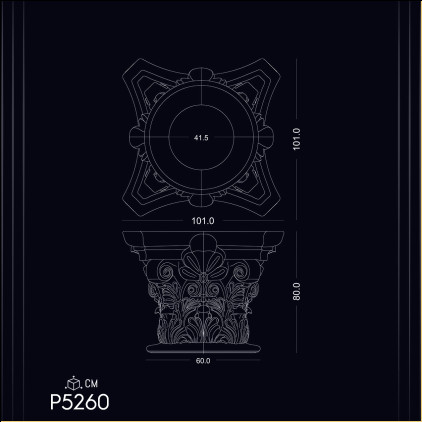 Poliuretan Colț Capitel P5260 Col și Capitel: Rezistență și Impermeabilitate la Umiditate Modele de Decor Design și Idei de Decorare