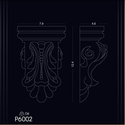 P6002 Poliuretan Consolă (Suport Decorativ) Modele Instalare Ușoară a Consolei din Poliuretan P6002: Fixare Sigură cu Șuruburi și Dibluri, Modele de Decorații și Idei de Design