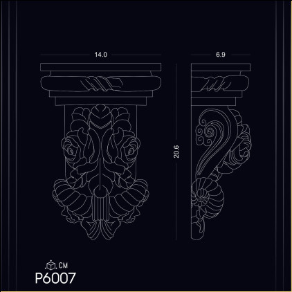 P6007 Poliuretan Consolă (Suport Decorativ) Modele Poliuretan Brachet P6007 Producție: Control Riguros al Calității Modele Decorative Design și Idei de Decorațiuni