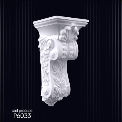 P6033 Poliuretan Consolă (Suport Decorativ) Modele Optimizarea Suprafeței Corbelului din Poliuretan P6033: Selectarea Corectă a Consolului și a Greutății Maxime pentru Modele de Decor și Idei de Design