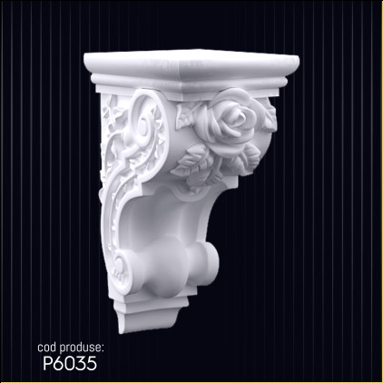 P6035 Poliuretan Consolă (Suport Decorativ) Modele Poliuretan Decorativ Suporturi de Perete P6035 - Prețuri, Varietăți și Modele pentru Decorațiuni Interioare, Idei de Design și Exemple de Decoratiuni