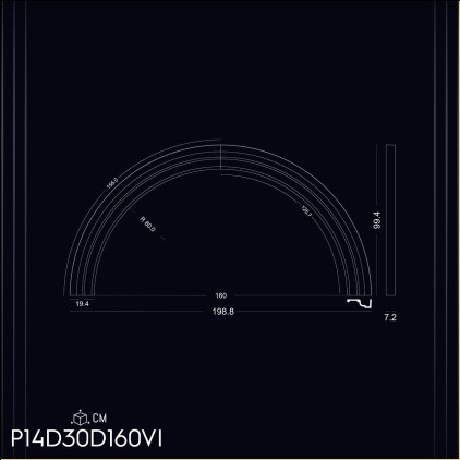 P14D30D160VI Decoratiune din poliuretan pentru marginea ferestrei 