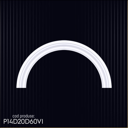 P14D20D60VI Decorațiune din poliuretan pentru placare margine fațadă exterioara pentru fereastre cu arcada semirotunda.