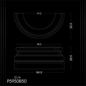 Poliuretan Coloană Bază P5950B50 BAZA COLOANE pentru Transformarea Rapidă și Elegantă a Coloanelor în Modele de Decor Design și Idei de Decor
