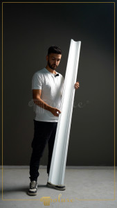 P81601 Poliuretan Cornișe Simple Modele Cornișă Netedă din Poliuretan 10x10 cm Profil Tavan