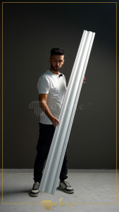 P83076 Poliuretan Cornișe Simple Modele Cornișă Netedă din Poliuretan 11x13 cm Profil Tavan