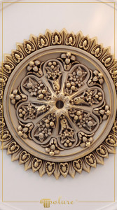 Rozetă Tavan Poliuretan Relief Floral Decorativ 66x66 cm