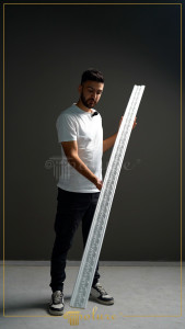 P81013 Poliuretan Cornișe cu Model Modele Cornișă Decorativă din Poliuretan cu Relief Clasic 7x7 cm