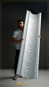 P81170 Poliuretan Cornișe cu Model Modele Cornișă Decorativă din Poliuretan cu Relief Clasic 39x32 cm