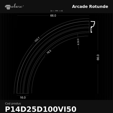 Perete decorativ neoclasic realizat cu coloane, arce duble și ornamente din poliuretan finisate verde și aurat.