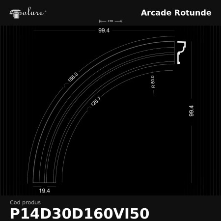 Arcada Rotunda din Poliuretan 7x99x99 cm