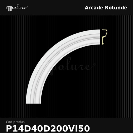 Arcadă Rotundă din Poliuretan 9x126 cm Decorativă