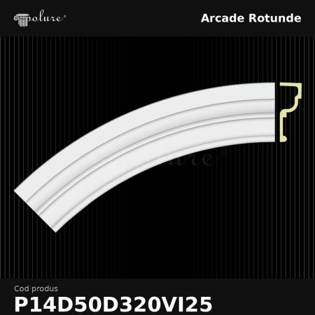 P14D50D320VI25 Poliuretan Arcade Rotunde Modele Arcadă Rotundă din Poliuretan 11x136x79 cm pentru Tavan
