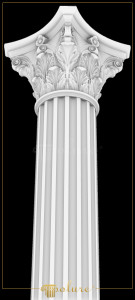 P83TY20C Poliuretan Coloane Întregi Rotunde Modele Coloană Rotundă din Poliuretan Canelată 36x279 cm