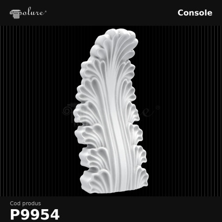 Consolă Decorativă din Poliuretan cu Frunze de Acant 15x25x53 cm