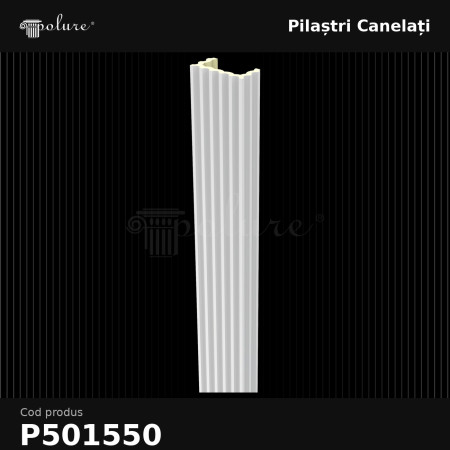 Pilastru canelat 8x15x240 cm din material decorativ din poliuretan