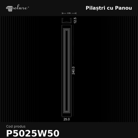 Produs decorativ din poliuretan pentru pilastru 13x25x240 cm