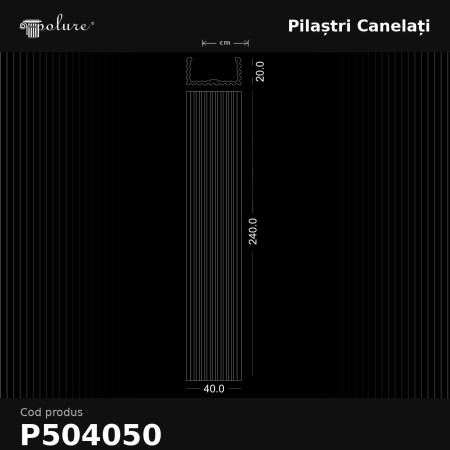 D504050 Yivli Pilaster Sütun