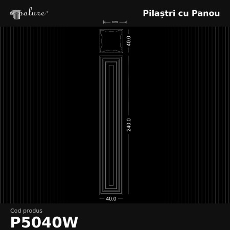 Pilastru decorativ, produs din poliuretan 40x40x240 cm