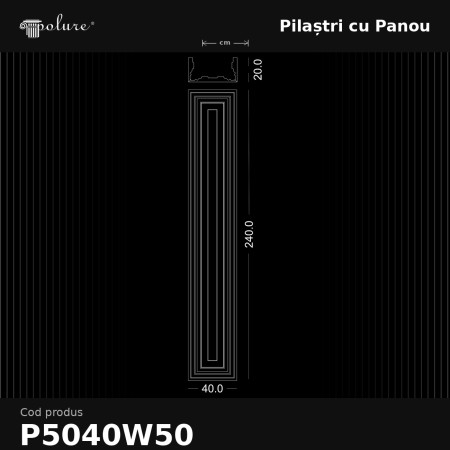 Produs decorativ din poliuretan, pilastru 20x40x240 cm