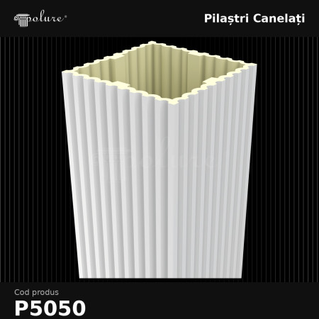 Pilastru canelat decorativ din poliuretan 50x50x240 cm