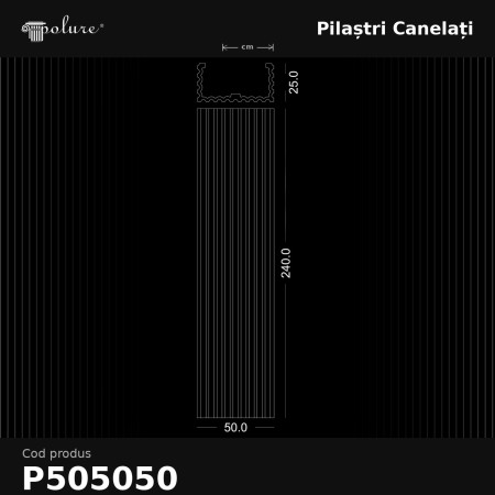 D505050 Yivli Pilaster Sütun