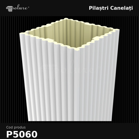 Pilastru canelat 60x60x240 cm, material decorativ din poliuretan