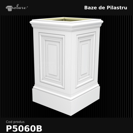 Baza inferioara pentru pilastru din Poliuretan 66x66x109 cm