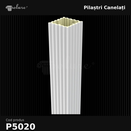 Pilastru decorativ canelat 20x20x240 cm din poliuretan