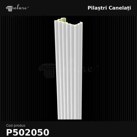 Pilastru decorativ canelat, material de decorațiuni din poliuretan, 10x20x240 cm