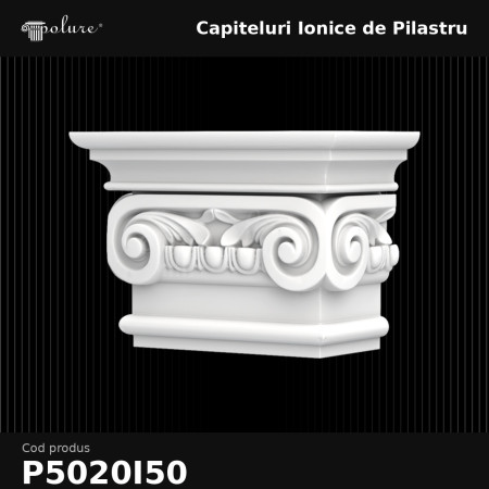 Capitel Ionic pentru Pilastru 14x28x19 cm Poliuretan