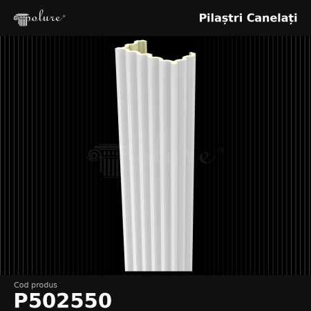 Pilastru canelat 13x25x240 cm, produs decorativ din poliuretan