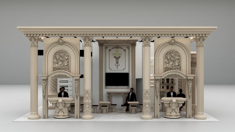 Structuri Decorative din Poliuretan pentru Standuri și Fațade Poliuretanul de înaltă densitate reprezintă un material sintetic utilizat pe scară largă în amenajările arhitecturale comerciale și rezidențiale datorită rezistenței mecanice și preciziei de turnare. În cadrul structurilor modulare pentru standuri sau intrări comerciale, profilele din poliuretan permit realizarea unor ansambluri complexe formate din coloane verticale, capiteluri ornamentale și ancadramente de boltă. Cu o densitate structurală cuprinsă între 180 și 150-220 kg/m³ (țintă ~160 kg/m³), aceste componente asigură o rigiditate excelentă, menținând în același timp o greutate redusă care facilitează transportul și ancorarea pe structuri ușoare.

Montajul profilelor și al coloanelor din poliuretan pe șantier se bazează pe o metodologie de îmbinare mecanică și adezivă riguroasă. Componentele verticale se fixează pe miezuri structurale din oțel sau lemn, utilizând spumă adezivă poliuretanică și conectori mecanici ascunși. Îmbinările dintre elemente se tratează cu adezivi specializați pe bază de poliuretan pentru lipire de îmbinare, prevenind apariția fisurilor cauzate de dilatările termice. Materialul își păstrează stabilitatea dimensională la variații de temperatură cuprinse între -100 °C / +80 °C, iar coeficientul de absorbție a apei este de sub 0.5%, ceea ce îl recomandă atât pentru aplicații la interior, cât și la exterior.

Finisajul de suprafață al elementelor din poliuretan necesită o pregătire tehnică adecvată înainte de vopsire. După lipirea și acoperirea rosturilor cu chit acrilic elastic, suprafețele se șlefuiesc fin utilizând hârtie abrazivă cu granulație de 220. Ulterior, se aplică o amorsă de aderență și cel puțin 2 straturi de vopsea lavabilă sau vopsea poliuretanică bicomponentă în nuanța dorită. Spre deosebire de ipsosul tradițional sau piatra naturală, poliuretanul nu generează praf în timpul debitării, nu este casant și reduce timpii de manoperă pe șantier cu până la 50%.

Integrat în proiecte de amenajări comerciale sau fațade de clădiri, poliuretanul aduce un avantaj competitiv net prin viteza de execuție și finisajul impecabil. Rezistența ridicată la impact, mucegai și radiații UV asigură o durabilitate pe termen lung fără modificări de nuanță sau degradări structurale. Pentru echipele de montaj și firmele de construcții, utilizarea elementelor prefabricate din poliuretan oferă garanția respectării normelor tehnice și a termenelor strânse de predare a lucrărilor.