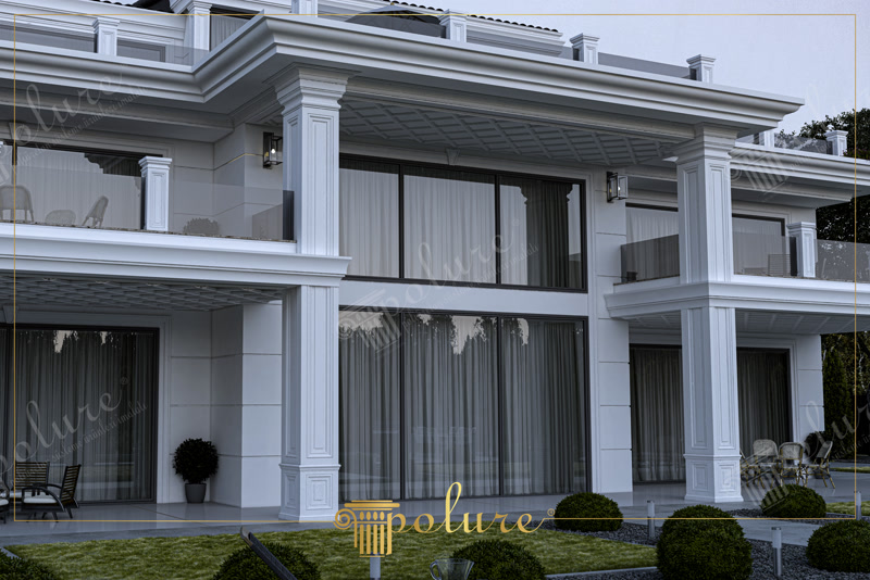 Poliuretan pentru Fațadă Exterioară  Profile de poliuretan pentru fațade exterioare: densitate 150-220 kg/m³ (țintă ~160 kg/m³), absorbție de apă sub 1%, rezistente la îngheț, u�