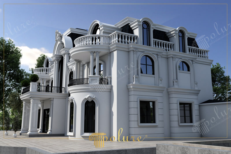 Poliuretan Elemente Fațadă Clasică și Profile Decorative Elementele decorative din poliuretan de înaltă densitate (densitate de peste 150-220 kg/m³ (țintă ~160 kg/m³)) reprezintă soluția tehnică optimă pentru realizarea fațadelor clasice cu detalii arhitecturale complexe. Spre deosebire de betonul arhitectural greu sau de polistirenul expandat vulnerabil la impact, spuma rigidă de poliuretan oferă o rezistență mecanică ridicată și o rată de absorbție a apei de sub 0.5%. Această structură celulară închisă împiedică infiltrarea umidității și degradarea cauzată de ciclurile de îngheț-dezgheț în intervalul termic de la -100 °C / +80 °C.

Montajul profilelor din poliuretan pe fațadă se bazează pe o ancorare mixtă, mecanică și adezivă, asigurând o stabilitate structurală pe termen lung. Ancadramentele de ferestre, cornisele și bosajele de la nivelul parterului se fixează utilizând adezivi poliuretanici structurali de înaltă aderență, combinați cu dibluri din oțel inoxidabil sau nailon încastrate la adâncimi specifice în zidărie. La îmbinările dintre profile se aplică un adeziv special de sudură chimică pentru poliuretan, prevenind apariția fisurilor cauzate de dilatația termică liniară minimă de sub 0.05 mm/m.

Coloanele decorative fluturate și balustradele balconului superior sunt proiectate ca structuri modulare cu miez gol, permițând îmbrăcarea elementelor de susținere din beton armat sau oțel. Această abordare elimină încărcarea structurală excesivă asupra consolelor, reducând greutatea proprie a decorului de fațadă cu până la 80% comparativ cu prefabricatele clasice. Etanșarea liniilor de îmbinare se realizează prin șlefuire cu hârtie abrazivă de granulație 180-240, urmată de aplicarea unui chit elastomeric rezistent la razele UV.

Finisajul exterior al profilelor din poliuretan necesită aplicarea unei amorse acrilice de profunzime, urmată de două straturi de vopsea lavabilă de exterior pe bază de rășini siliconice sau acrilice. Suprafața amorsată din fabrică garantează o aderență excelentă a vopselei, protejând structura împotriva intemperiilor și a radiațiilor solare. Datorită suprafeței netede și omogene, lucrările de întreținere sunt reduse la minim, spălarea periodică cu apă fiind suficientă pentru menținerea aspectului impecabil al clădirii pe o durată de peste 25 de ani.