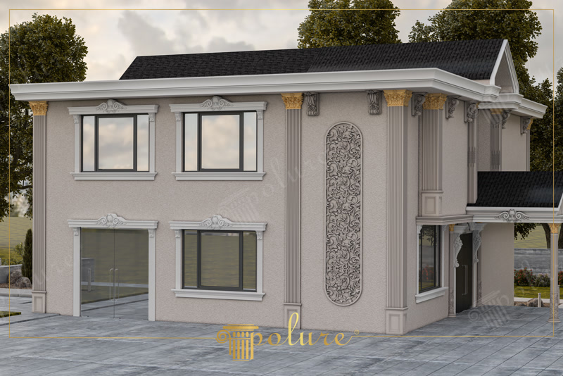 Profile Decorative Fațadă  Profile decorative pentru fațadă din poliuretan: cornișe, brâuri și baghete rezistente la intemperii, ușoare, amorsate din fabrică și gata de 