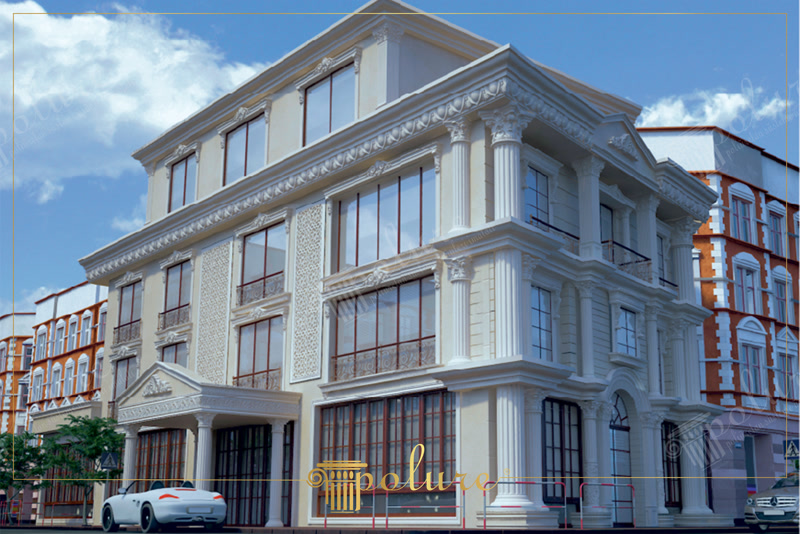 Coloane de Fațadă din Poliuretan  Coloane de fațadă din poliuretan: corp, capitel și bază turnate cu detalii precise, elemente decorative ușoare, rezistente la intemperii și vops