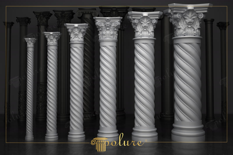 Polyurethane Corinthian capital snake column models twisted column designs polyurethane column foot pedestal ancient column art modern building materials architectural decoration aesthetic and durable columns interior and exterior decorations combination 