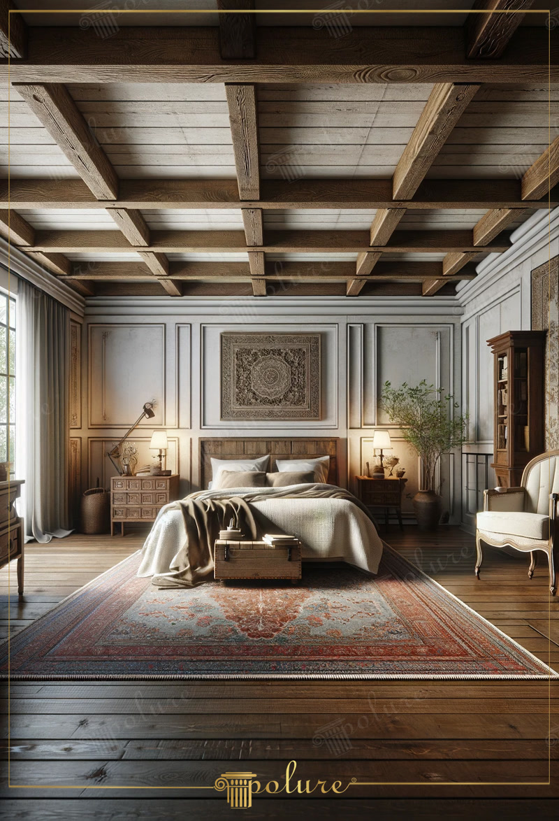 Grinzi Poliuretan Decorative pentru Tavan Rustic Dormitor Sistemele de grinzi din poliuretan pentru tavanul casetat reprezintă o soluție tehnică modernă și eficientă pentru realizarea plafoanelor rustice fără a suprasolicita structura de rezistență a clădirii. Spre deosebire de lemnul masiv, care adaugă o greutate considerabilă pe placa de beton sau pe structura de lemn, profilele decorative tip grindă P1981 (de la varianta P1981A până la P1981L) au o densitate optimă cuprinsă între 150-220 kg/m³ (țintă ~160 kg/m³), oferind o manipulare facilă și o montare rapidă. Această structură casetată creează un efect vizual de profunzime, integrând ideal iluminatul secundar și mascând eventualele neuniformități ale tavanului existent.

Procesul de instalare al grinzilor din poliuretan se bazează pe o fixare dublă, chimică și mecanică, extrem de sigură. Mai întâi, se trasează rețeaua de ghidaj pe tavan conform proiectului de arhitectură, ancorând șipci suport din lemn sau ghidaje metalice pe liniile de ghidaj. Profilele din poliuretan P1981 se debitează precis cu ferăstrăul cu dinți fini și se fixează direct pe suport cu adeziv structural poliuretanic de înaltă aderență. Pentru o siguranță sporită pe durata procesului de priză, profilele se asigură mecanic cu holsșuruburi îngropate, ale căror capete sunt ulterior acoperite cu chit acrilic special și șlefuite cu hârtie abrazivă de granulație 220.

Din punct de vedere al comportamentului materialului în timp, poliuretanul de înaltă densitate oferă performanțe tehnice superioare lemnului natural în amenajările interioare. Materialul prezintă o rată de absorbție a apei sub 1%, fiind complet imun la fluctuațiile de umiditate, la formarea mucegaiului și la atacul cariilor de lemn. De asemenea, grinzile își mențin stabilitatea dimensională pe un interval termic extins, cuprins între -100 °C / +80 °C, eliminând definitiv riscul de fisurare sau deformare la îmbinări. Suprafața pre-amorsată din fabrică permite vopsirea directă cu vopsele lavabile pe bază de apă sau lacuri acrilice, obținându-se o textură fidelă de lemn patinat.

Integrarea grinzilor P1981 într-un concept de dormitor rustic este completată vizual de profilele liniare de pe pereți, realizând un contrast tehnic echilibrat între plafonul rustic și detaliile peretelui. Pentru echipele de montaj și firmele de amenajări interioare, utilizarea poliuretanului reduce timpul de execuție pe șantier la jumătate comparativ cu dulgheria tradițională. Sistemul modular permite ajustarea facilă la colțuri și îmbinări, asigurând o finisare tehnică impecabilă, ușor de întreținut pe termen lung fără intervenții periodice de restaurare.
