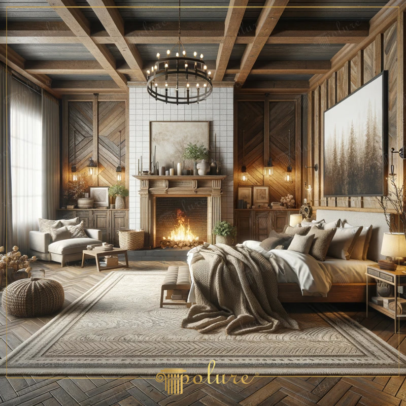 Panouri Decorative din Poliuretan Textură Stâncă P3004 Panouri decorative din poliuretan cu textură de stâncă P3004 montate pe perete într-un spațiu interior modern