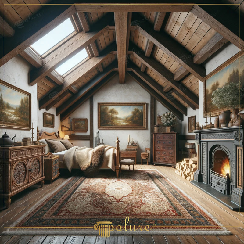 Modern Rustic Decoration with Polyurethane Beams Modern Rustic Design Polyurethane Beam and Log Rafter Interior Decoration Rustic Accessories Horse Carriage Wheel Decoration Contemporary and Rustic Synthesis Comfortable Living Spaces Decoration Ideas Home Design Inspiration
