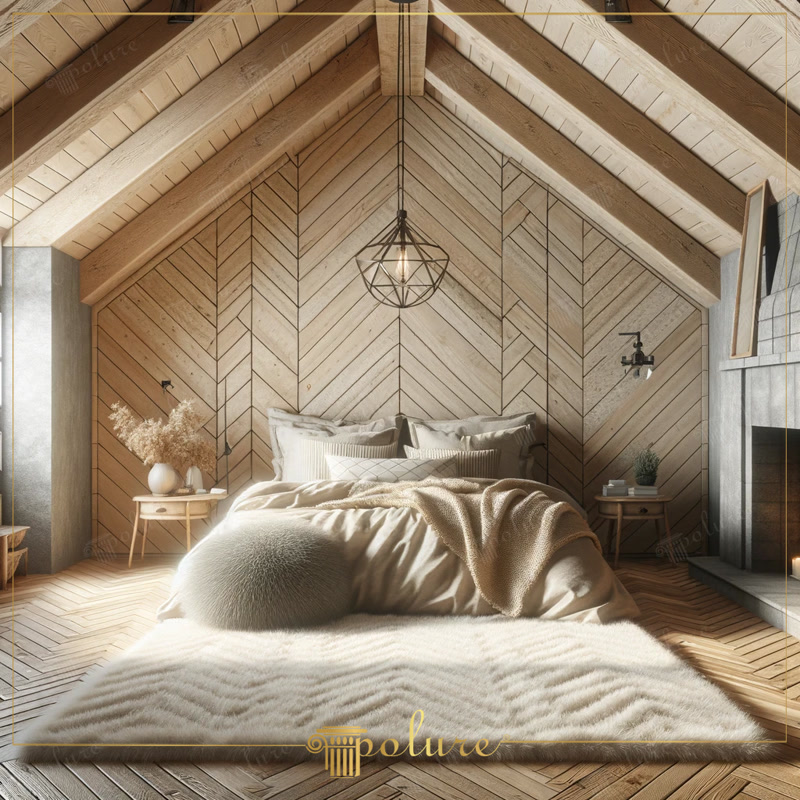 Modern Rustic Decoration with Polyurethane Beams Modern Rustic Design Polyurethane Beam and Log Rafter Interior Decoration Rustic Accessories Horse Carriage Wheel Decoration Contemporary and Rustic Synthesis Comfortable Living Spaces Decoration Ideas Home Design Inspiration