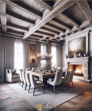 Decorare living rustic modele busteni tavan din poliuretan În decorarea rustică a sufrageriei, modelele de bușteni de tavan din poliuretan oferă o modalitate perfectă de a adăuga căldură și eleganță