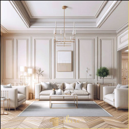 Armonie și simplitate: Atingerea subtilă a peretelui și a tavanului în camera de zi Livingul este una dintre cele mai importante zone care reflectă spiritul unei case, iar livingul din această poză arată un exemplu perfect al modu