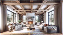 Sinteza decorului rustic și modern cu utilizarea grinzilor din bușteni din poliuretan Modelele de grinzi din poliuretan și căpriori sunt adesea elemente decorative preferate atât în designul interior rustic, cât și în cele modern