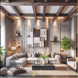 Decor rustic modern cu grinzi din poliuretan Combinarea liniilor curate ale designului modern cu căldura texturilor rustice a devenit o tendință frecventă în casele contemporane. Grinzile di