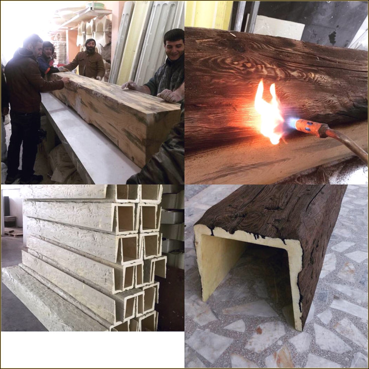 Model de bușteni de căpriori pentru fabricarea grinzilor din poliuretan Model de bușten de căpriori de fabricație cu aspect de lemn