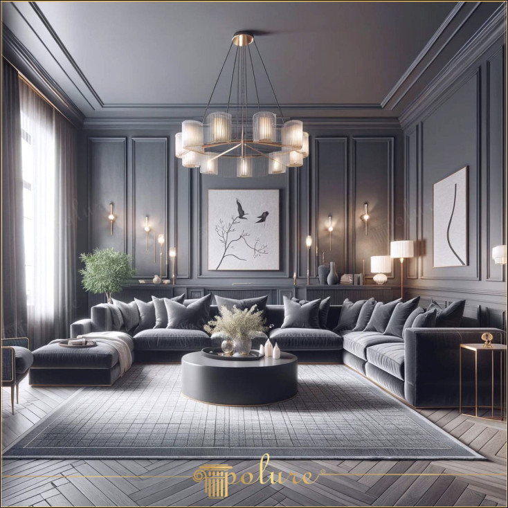 Obținerea perfecțiunii cu muluri de perete și tavan pentru sufragerie de lux sofisticată Camerele de zi sunt inima casei și acest loc ar trebui să reflecte măreția și confortul în fiecare aspect al designului. Livingul din imagine este un exemplu perfect al modului în care mulurile de perete și tavan pot transforma un spațiu și pot crea o atmosferă sofisticată și accente aurii se integrează cu lucrări de artă moderne și mobilier elegant, subliniind luxul și eleganța în fiecare detaliu. Impressive Slats și Transformation of the Space Lamelele de perete și tavan joacă un rol remarcabil în designul acestei camere de zi , adăugând spațiului atât o atmosferă tradițională, cât și contemporană Dispunerea geometrică a lamelelor subliniază lățimea și tavanele înalte ale spațiului, completând integritatea estetică a încăperii experiență vizuală cu utilizarea magistrală a diferitelor texturi și tonuri Tonurile de gri ale peretelui și lamelele de tavan câștigă profunzime cu texturile din material moale și lumina caldă a candelabrului care se află în punctul focal fiecare colț al sufrageriei Efect dramatic de iluminare Candelabru modern agățat în centrul camerei de zi Adaugă nu numai lumină spațiului, ci și efectul unei opere de artă o atmosferă confortabilă prin emiterea unei lumini moale și dezvăluie texturile bogate ale sufrageriei. Rezultat Decorarea sufrageriei îmbogățite cu muluri pentru perete și tavan exemplu despre cum poate transforma spațiul și crea o atmosferă sofisticată în inima unei case. Folosind aceste idei de design în propriul living, puteți crea un spațiu elegant și primitor, care combină elementele moderne și clasice.