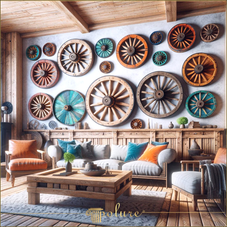 Grinzi din poliuretan cu farmec rustic și decorațiuni pentru roți de cărucior Decorul rustic nu este doar o tendință de design, ci și o expresie a stilului de viață. Este posibil să purtați acest stil în fiecare colț al casei dvs. folosind grinzi din poliuretan și elemente de roată de cărucior Grinzile din poliuretan și căpriorii din bușteni creează aspectul rustic al lemnului real În timp ce imitarea roților vechi de cărucior de cai creează un efect atrăgător atunci când sunt folosite ca artă de perete. precum și grinzi din poliuretan și căpriori de bușteni, în spațiul dvs. cu aceste idei de design, fiecare o reflectare a măiestriei artizanale și a frumuseții naturii. Puteți adăuga căldură și caracter